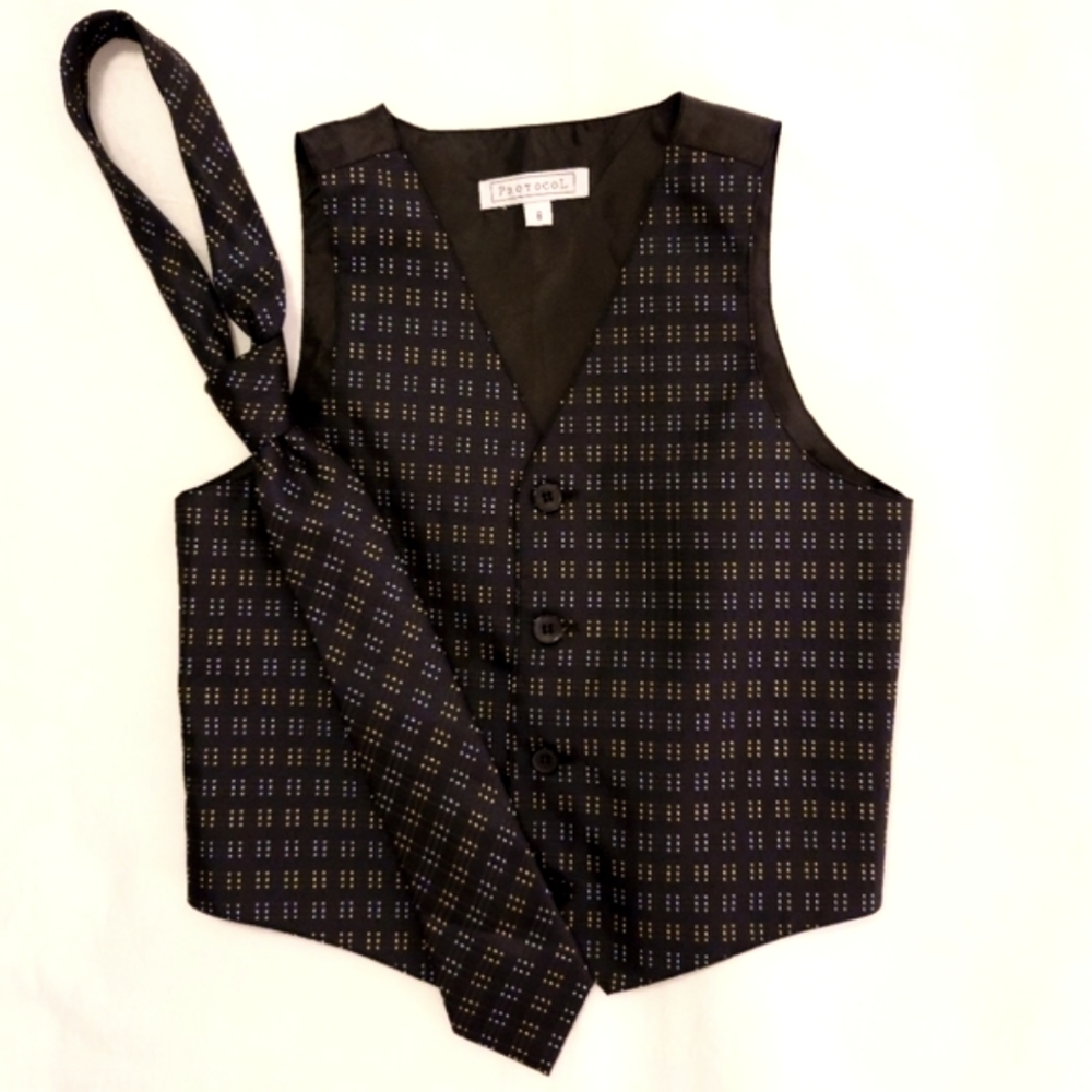 Boys Dressy Vest and Tie Set